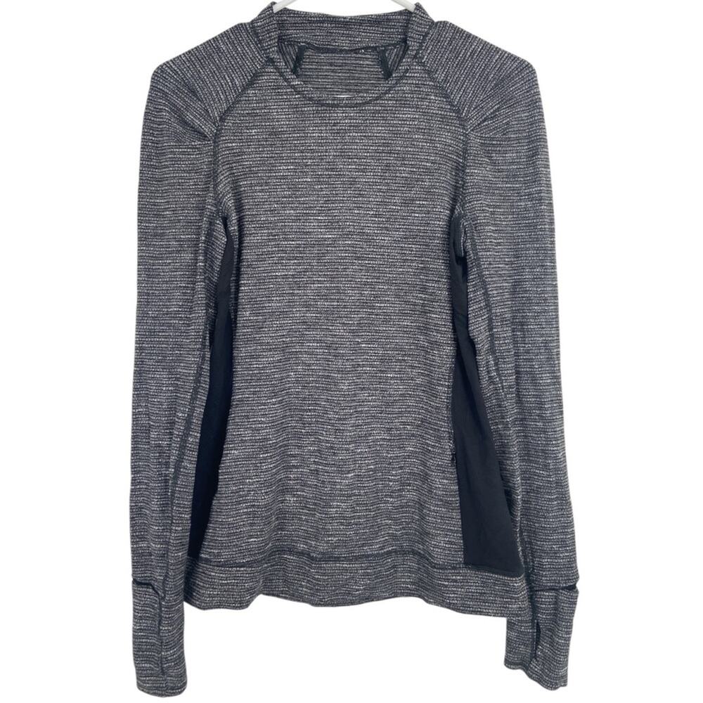 Lululemon Women's Charcoal‎ Gray Black Panel Active Long Sleeve Size 8